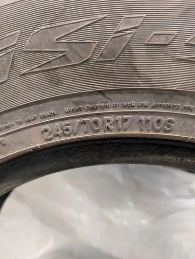 I'm selling 4 winter tires with the specification 245/70R17 110S. As you can see from the images, th...