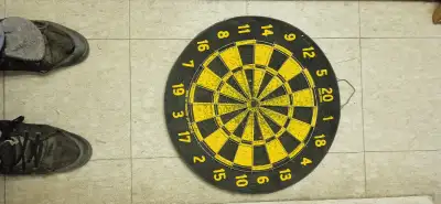ARROW DART BOARD Game Double Sided, used some time. it size is 18", sell as it pick up: Warden & St....