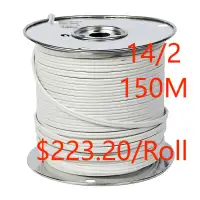 New- Electrical Wire 14/2 150M NMD White per Feet and by Roll