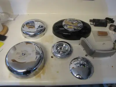 Parts from bikes I no longer have: Air deflector hardware Tour Pac Hardware Chrome riser covers and...