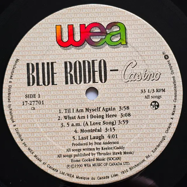 Blue Rodeo "Casino" VINYL LP62864363116801124