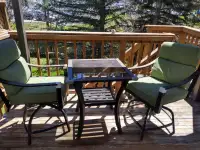 Outdoor patio table and two chairs