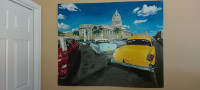 Original Wall  Art - Vintage cars Havana street scene