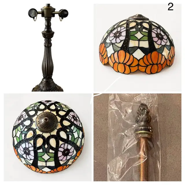 NEW-IN-BOX Large Tiffany-Style Stained Glass Table Lamp in Indoor Lighting & Fans in Calgary - Image 3