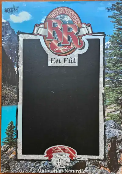 Rickards Red Chalkboard in French, has some water damage on top. Great to keep score when playing da...