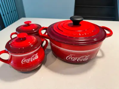 Le Creuset x Coca-Cola Pot and Stoneware Set Rare Find, View more