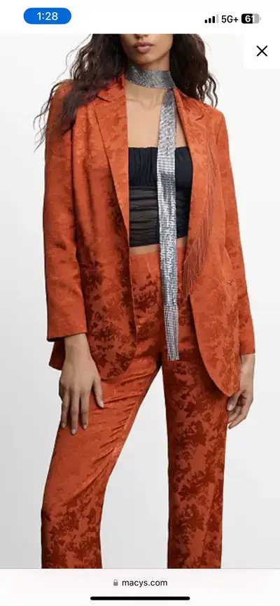 Mango jacquard fringed Blazer, large , View more