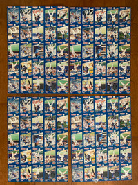 4 Rare 1993 Dempster’s MLB Toronto Blue Jays UnCut Card Sheets 