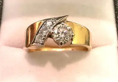 Custom made Natural Diamonds 14k waterfall Ring, View more