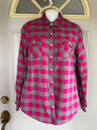 Pink and Gray Flannel Shacket - Size Small, View more