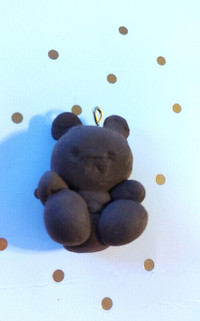 Handmade clay teddy bear