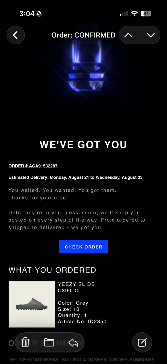 Adidas Yeezy Slide "Slate Grey" - size 10 in Men's Shoes in City of Montréal - Image 4