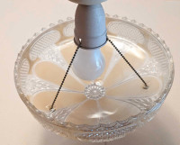 ANTIQUE 1930s Art Deco Glass Floral Ceiling shade and fixture.