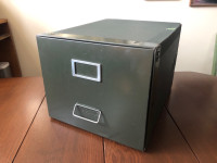 Cardboard Metal Vintage Single File Box Drawer Office Organizer 