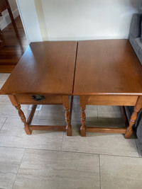 Two large wooden end tables, together or separately 