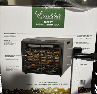 Excalibur 10 tray digital dehydrator (BNIB, SEALED), View more
