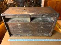 Antique machinist wood tool box
