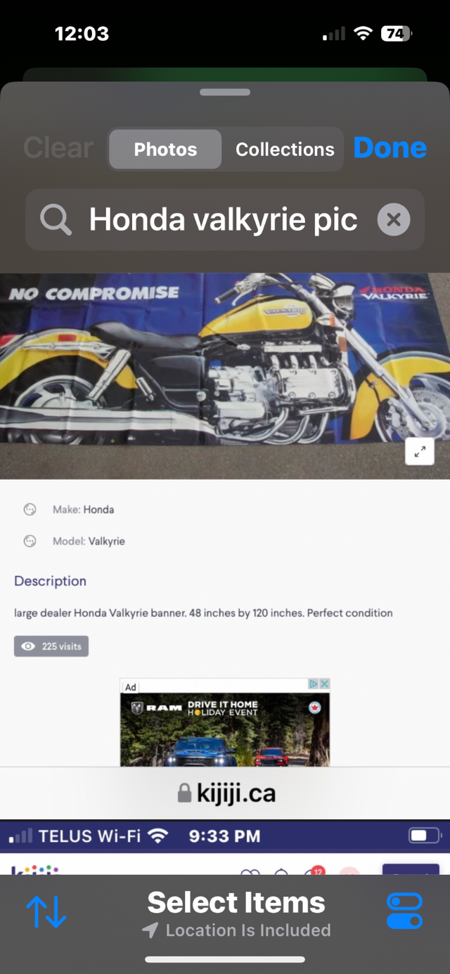 Honda Valkyrie motorcycle 1532cc F6 flat 6 cyl 6 carb 1st gen in Street, Cruisers & Choppers in Sudbury - Image 2