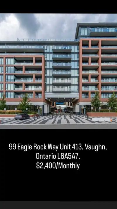 For Lease in Vaughan – $2,400/month! ️ Live in style at Indigo Condos – steps from Maple GO, shoppin...