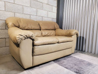 Leather Loveseat Sofa Lounge Divan en Cuir Couch 