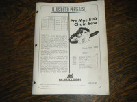 McCulloch Pro Mac 510 Chain Saw Parts List Manual December 19 78