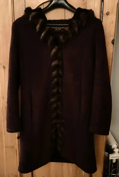 Brown Faux Suede Winter Coat, View more