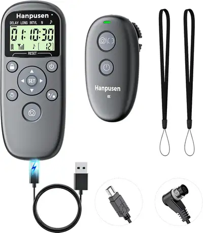 for Nikon Rechargeable Camera Remote Control with Timer Intervalometer, Wireless Shutter Release for...