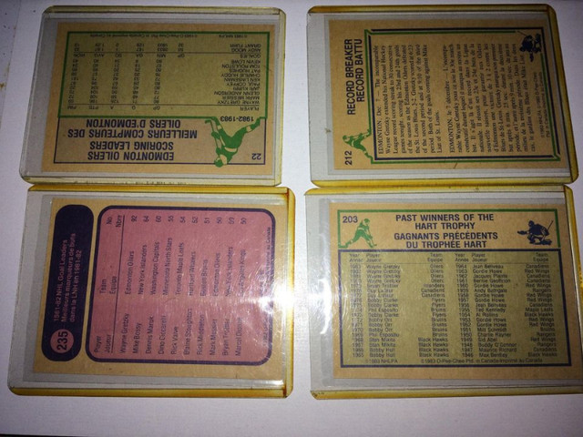 4 x 1980's opc Wayne Gretzky Edmonton Oilers Cards in Arts & Collectibles in Oshawa / Durham Region - Image 2