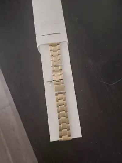 New Fossil 22 mm three-Row Gold-Tone stainless steel watch strap