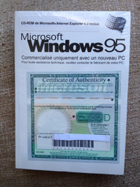 Windows 95, neuf, emballage original, pour collectionneur, 50$ f