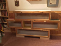 Hand crafted Glass and wood shelves