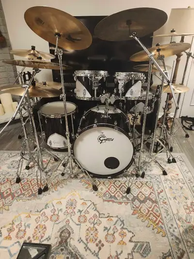 5 pc. Gretsch Maple drums, hardware, 12 pc. Zildjiak K cymbals!, View more
