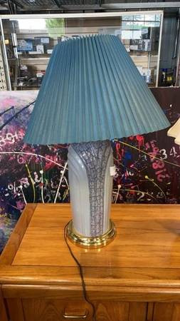 LAMP - BLUE/GREY W/SHADE in Indoor Lighting & Fans in Delta/Surrey/Langley