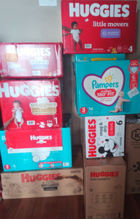 Various Diapers . Pampers and huggies