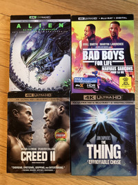 New 4K Bluray Alien Bad Boys For Life The Thing Creed 2
