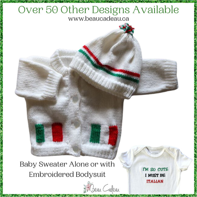 Italian Baby Sweater, Baby Sweaters, Knitted, Baby Clothes, Baby in Clothing - 3-6 Months in St. Catharines