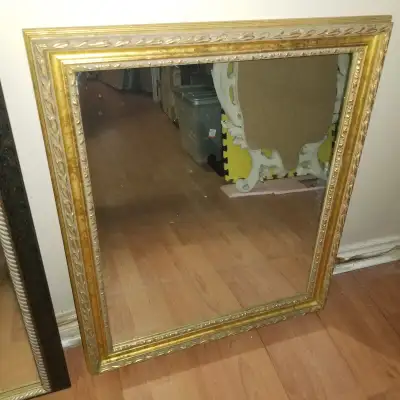 WOOD GOLD FRAMED MIRROR  27” X 32”, View more
