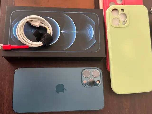 iPhone 12 Pro Max 512GB Pacific Blue + Apple Leather Case + More63826839773057122