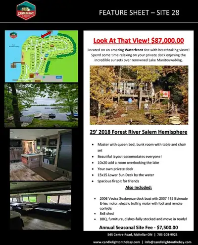 2018 Trailer 34" 2 bedrooms Deck boat with trailer Covered porch Lower deck patio Private dock and s...