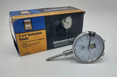 This easy-to-read deflection gauge is used with a magnetic base to measure small linear distances in...