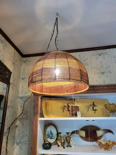 Vintage Boho Swag Lamp. Come to our 20% off booth sale., View more