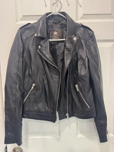 Women’s Genuine Leather Moto Jacket – Size Large, View more