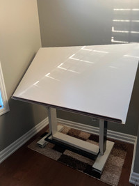 Adjustable White Drafting table