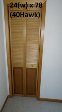 Door - Bi-Fold Louver Doors, Wood Finish, Various Sizes