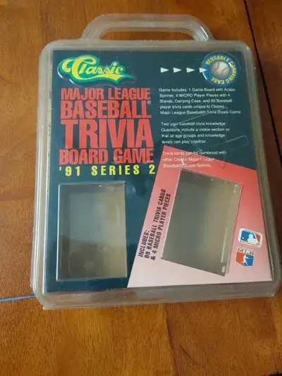CLASSIC 1991 MLB Trivia Board Game Baseball Game Series 2. Complete Game Board with Action Spinner,...