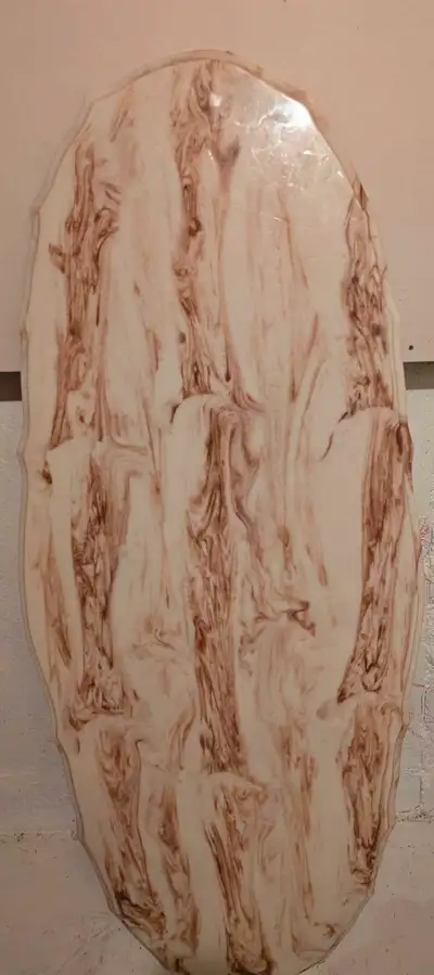 Solid durable vintage marble table top with a unique veined pattern. Previously used as a coffee tab...