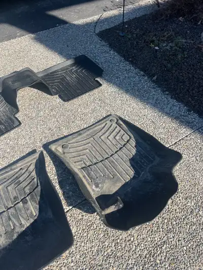 Black Weathertech HD Floor Mats, Front and rear (3 pieces). Custom made to fit a Nissan Altima SR. A...