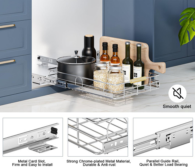 NEW Pull Out Cabinet Organizer UnderSink Slide Out Storage shelf in Kitchen & Dining Wares in Markham / York Region - Image 3