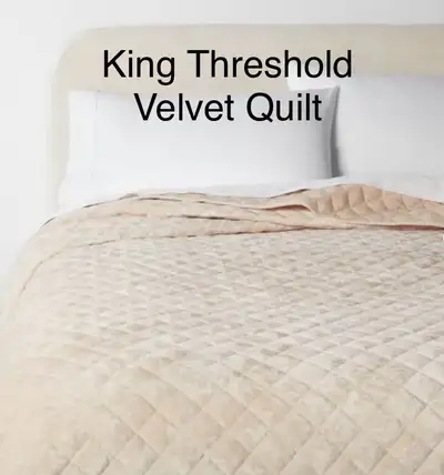 New Threshold King Luxe Diamond Stitch Velvet Quilt, View more