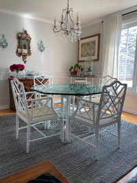 vintage faux bamboo table and chairs